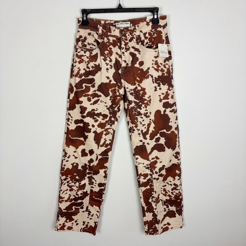 Free People Risk Taker Printed Wide Leg in Tea Combo Size 26 - Picture 4 of 16